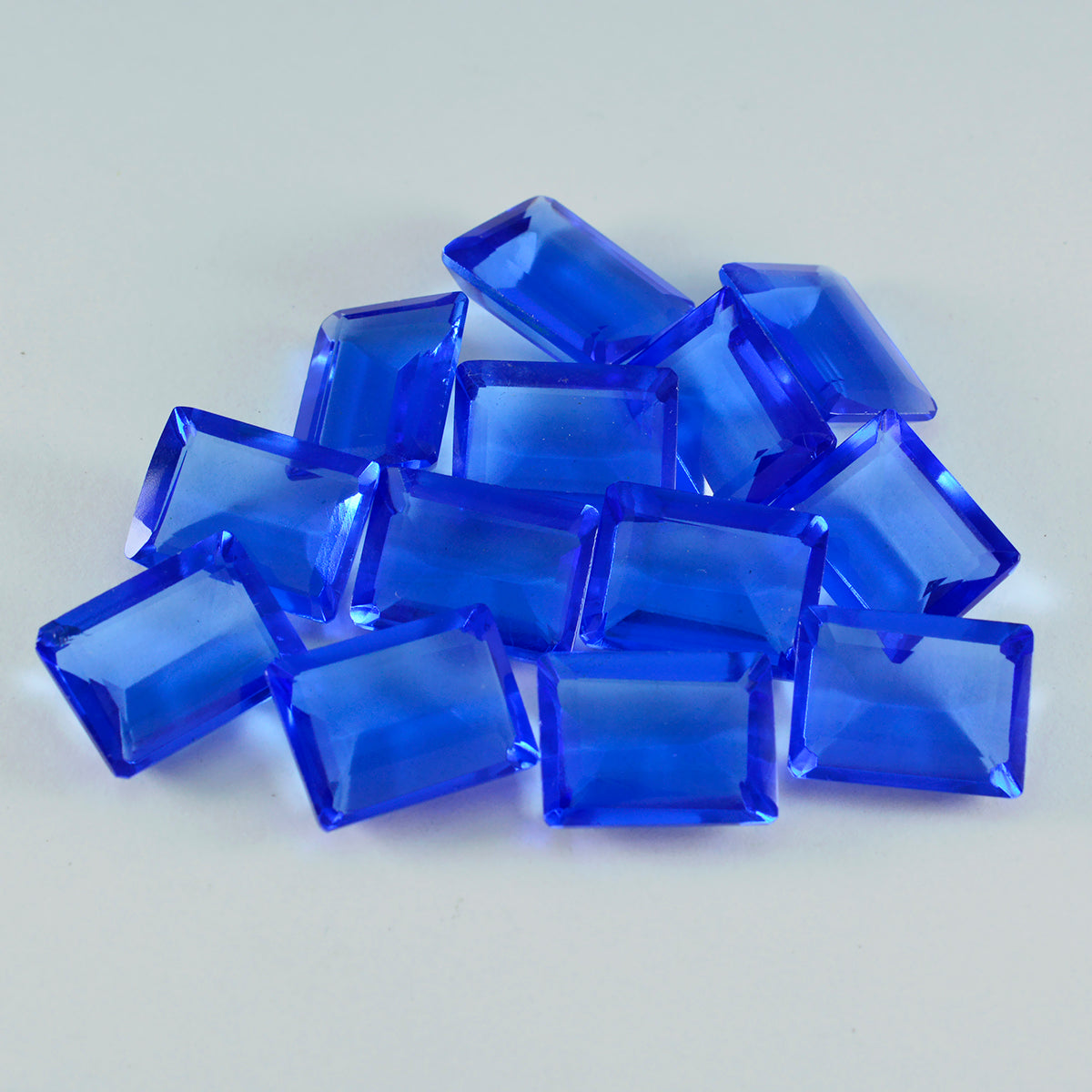 riyogems 1pc saphir bleu cz facettes 9x11 mm forme octogonale qualité étonnante pierre précieuse en vrac