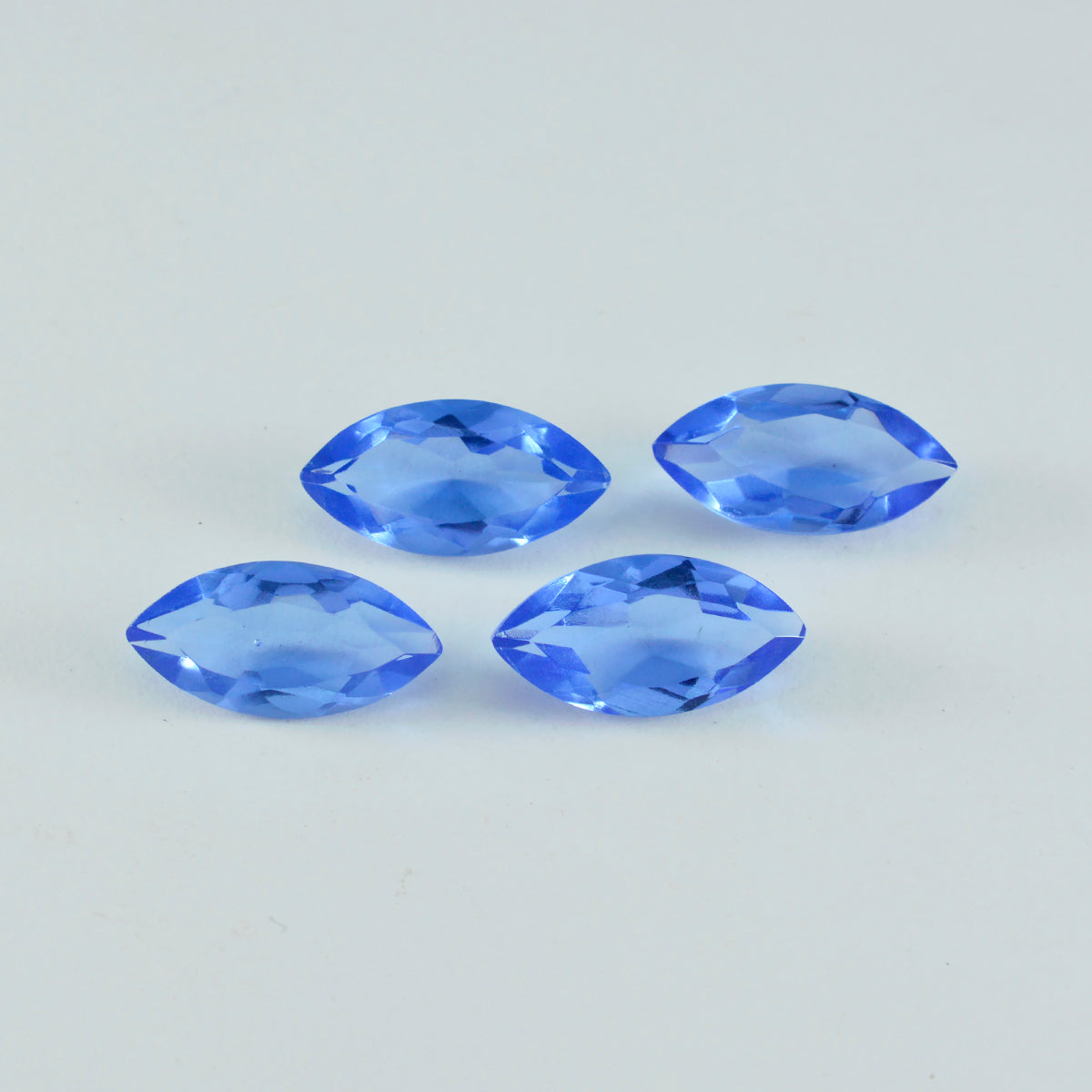 Riyogems 1PC Blue Sapphire CZ Faceted 10x20 mm Marquise Shape A Quality Loose Gem