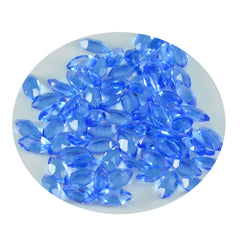 Riyogems 1 pieza zafiro azul CZ facetado 2x4mm forma marquesa calidad sorprendente gema suelta