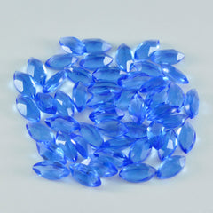 Riyogems 1 Stück blauer Saphir, CZ, facettiert, 3 x 6 mm, Marquise-Form, wunderbare Qualität, lose Edelsteine