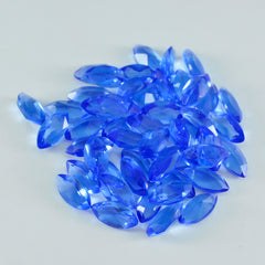 Riyogems 1 pieza de zafiro azul CZ facetado 5x10 mm forma marquesa piedra preciosa suelta de excelente calidad