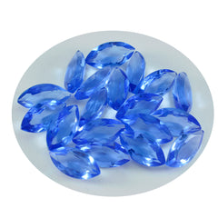 Riyogems 1 pieza zafiro azul CZ facetado 6x12mm forma marquesa gema de calidad impresionante