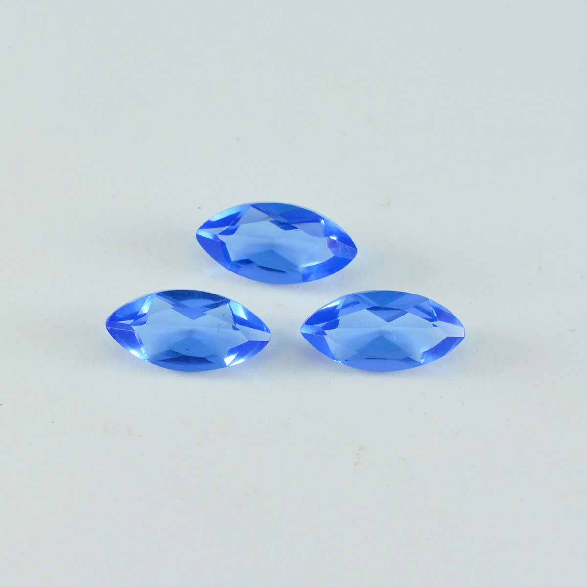 Riyogems 1PC Blue Sapphire CZ Faceted 7x14 mm Marquise Shape beauty Quality Gems