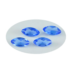 Riyogems 1pc saphir bleu cz facettes 8x16mm forme marquise pierre de qualité incroyable