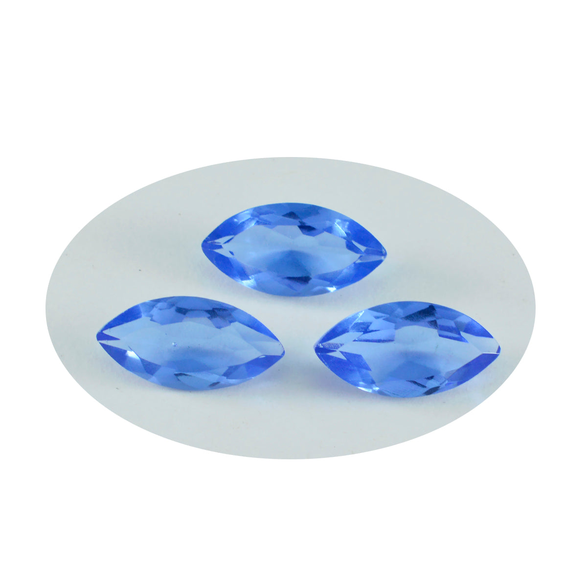 riyogems 1pc saphir bleu cz facettes 9x18 mm forme marquise jolie pierre précieuse de qualité