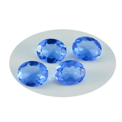Riyogems 1pc saphir bleu cz facettes 10x12mm forme ovale belle qualité gemme en vrac