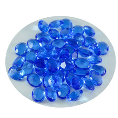 Riyogems 1 pc saphir bleu cz facettes 3x5 mm forme ovale aa qualité pierres précieuses en vrac