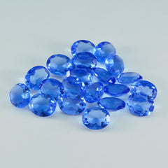 riyogems 1pc saphir bleu cz facettes 5x7 mm forme ovale a+ qualité pierre précieuse en vrac