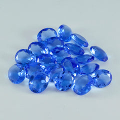 riyogems 1pc ブルー サファイア CZ ファセット 6x8 mm 楕円形 a+1 品質の宝石