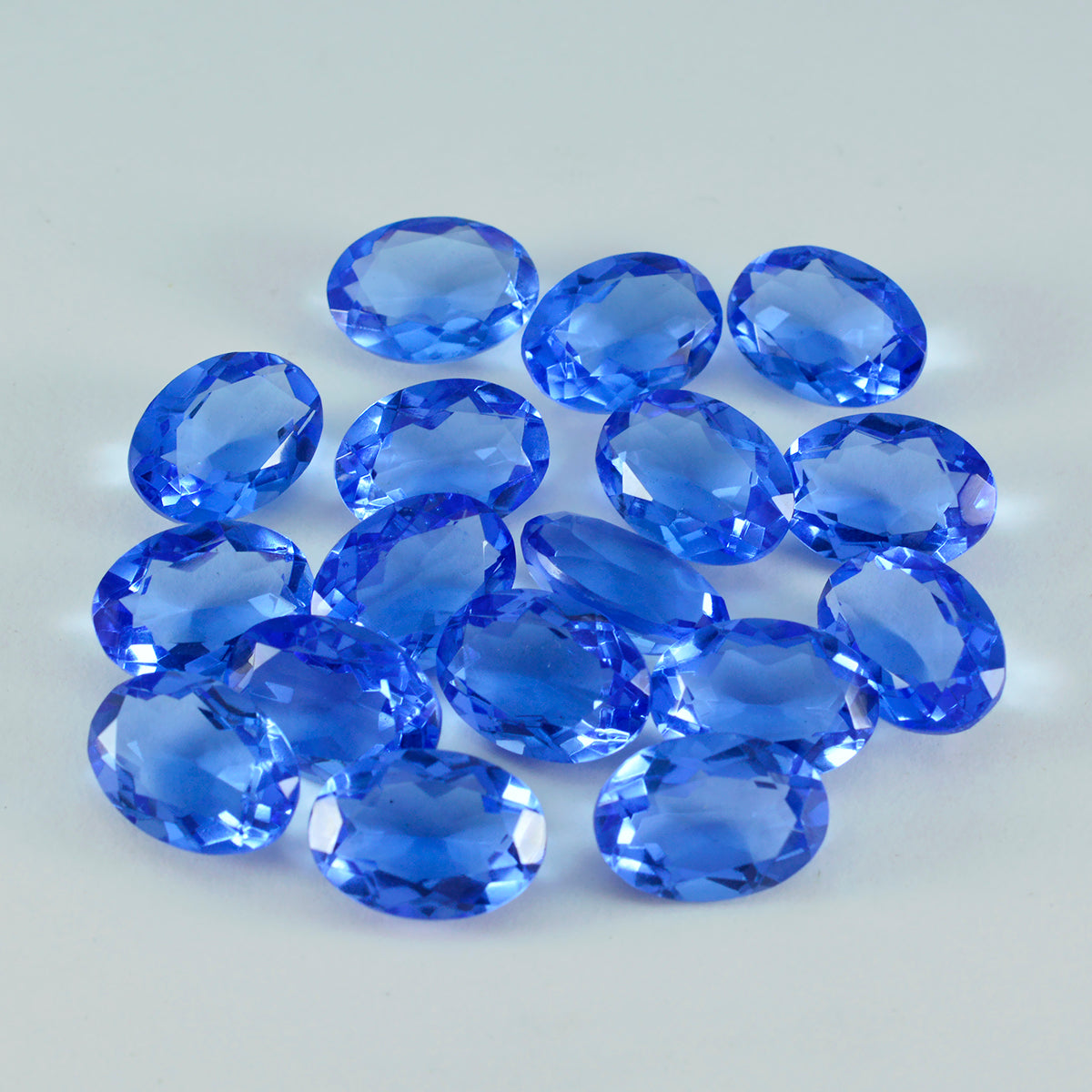 riyogems 1pc saphir bleu cz facettes 7x9 mm forme ovale a1 pierres précieuses de qualité