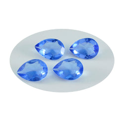 Riyogems 1pc saphir bleu cz facettes 10x14mm forme de poire belle qualité pierres précieuses en vrac