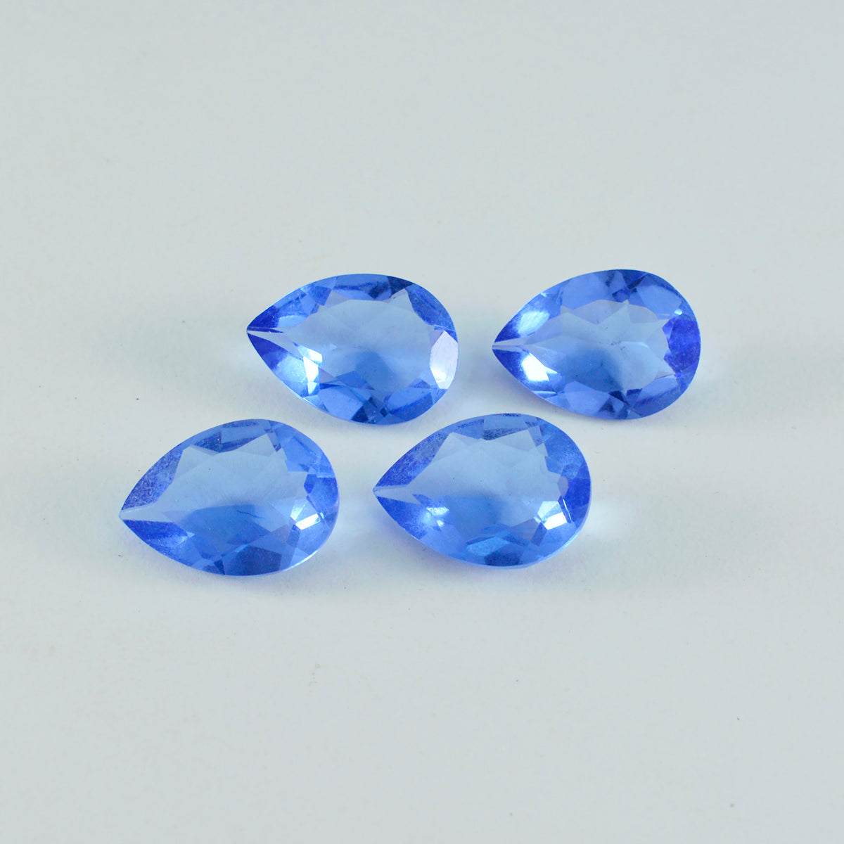 Riyogems 1PC Blauwe Saffier CZ Facet 10x14 mm Peervorm mooie Kwaliteit Losse Edelstenen