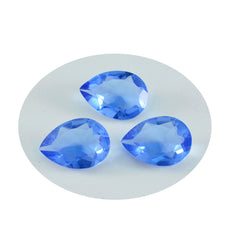 Riyogems 1 Stück blauer Saphir, CZ, facettiert, 12 x 16 mm, Birnenform, hübscher, hochwertiger loser Stein