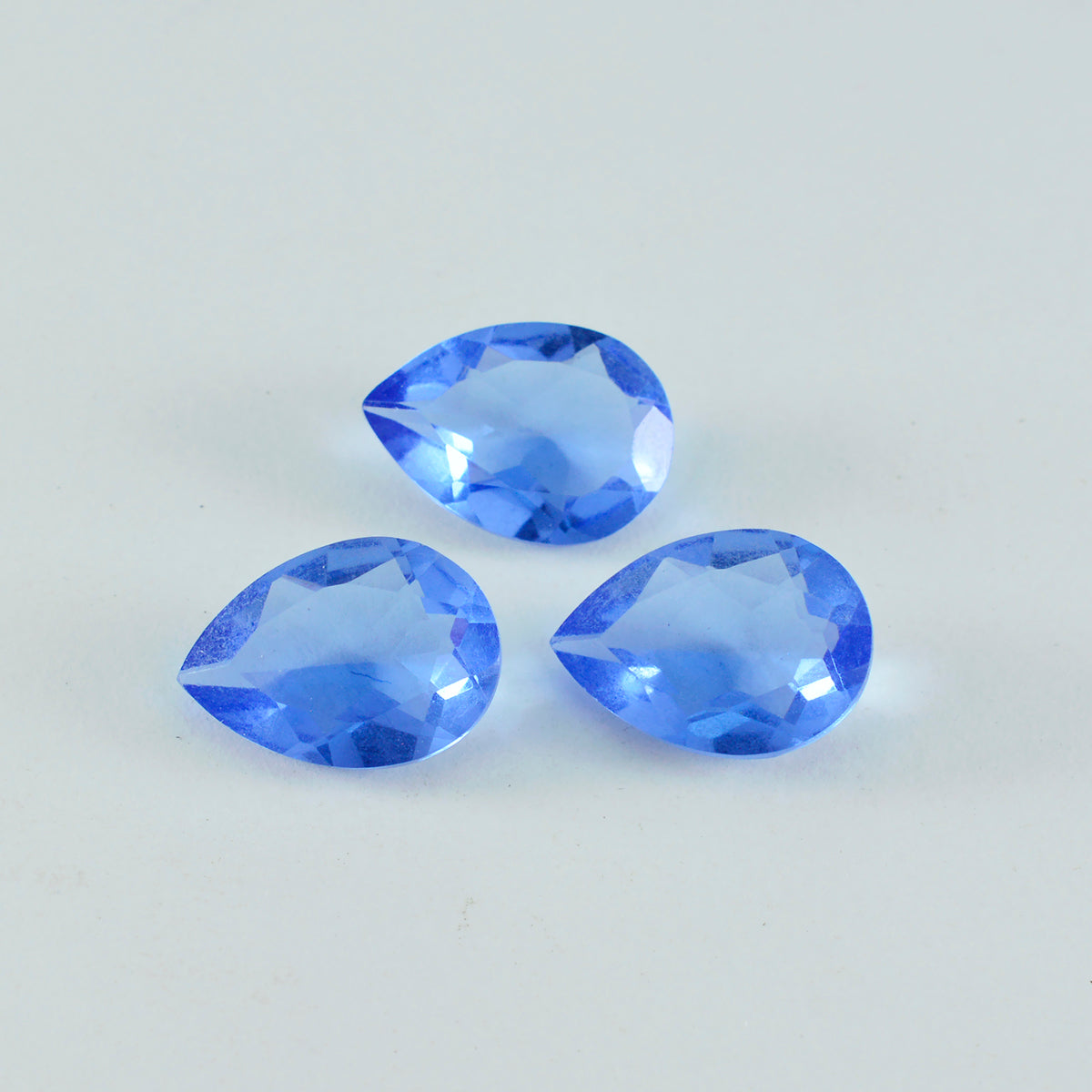 Riyogems 1PC Blue Sapphire CZ Faceted 12x16 mm Pear Shape handsome Quality Loose Stone