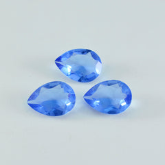 Riyogems 1PC Blue Sapphire CZ Faceted 12x16 mm Pear Shape handsome Quality Loose Stone