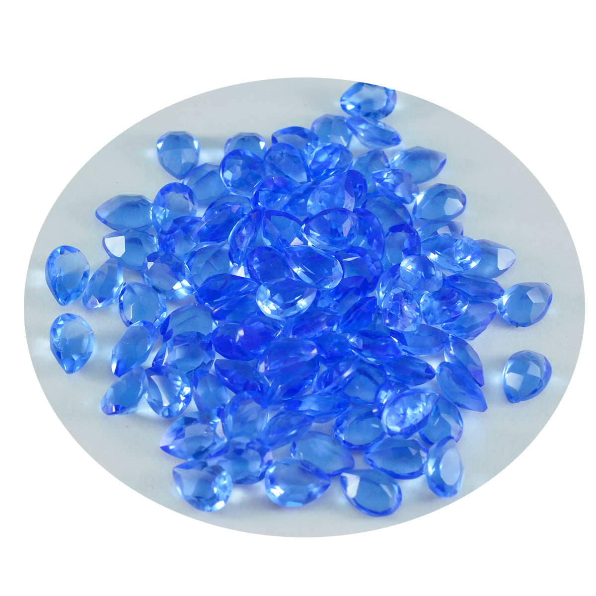 riyogems 1pc blue sappire cz faceted 3x5 mm pear shape handsome quality loose gemstone