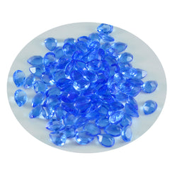 Riyogems 1PC Blue Sapphire CZ Faceted 3x5 mm Pear Shape handsome Quality Loose Gemstone
