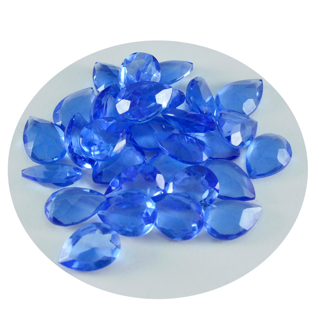riyogems 1шт синий сапфир cz ограненный 6х9 мм камень грушевидной формы отличное качество