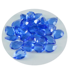 Riyogems 1pc saphir bleu cz facetté 6x9mm forme poire pierre d'excellente qualité