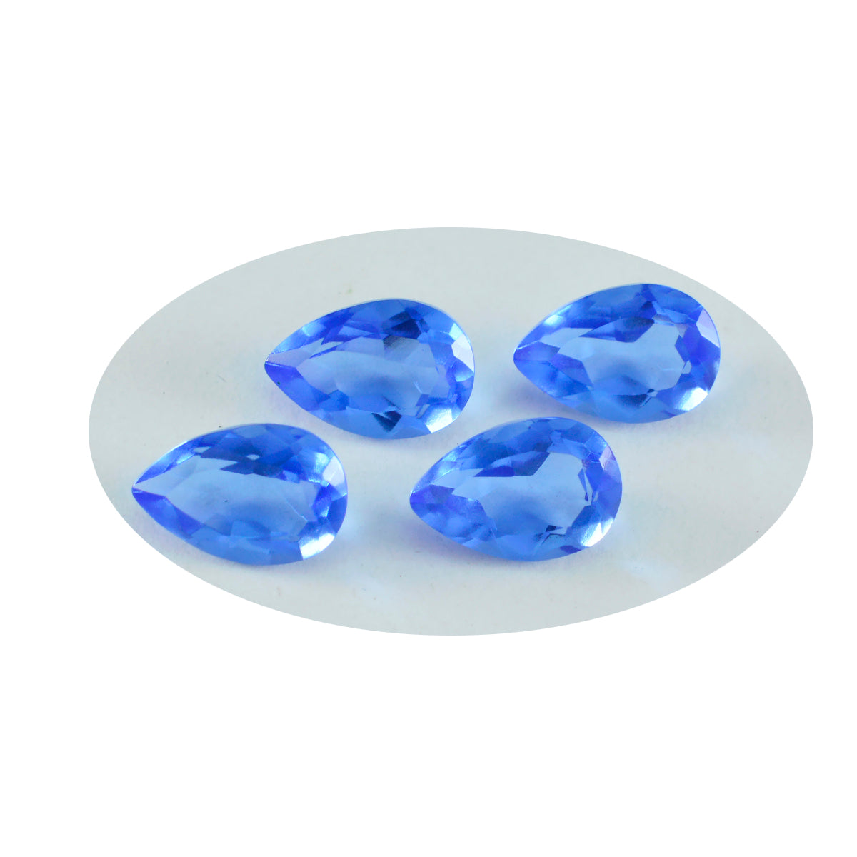 Riyogems 1 pieza zafiro azul CZ facetado 10x14 mm forma de pera gemas sueltas de calidad encantadora