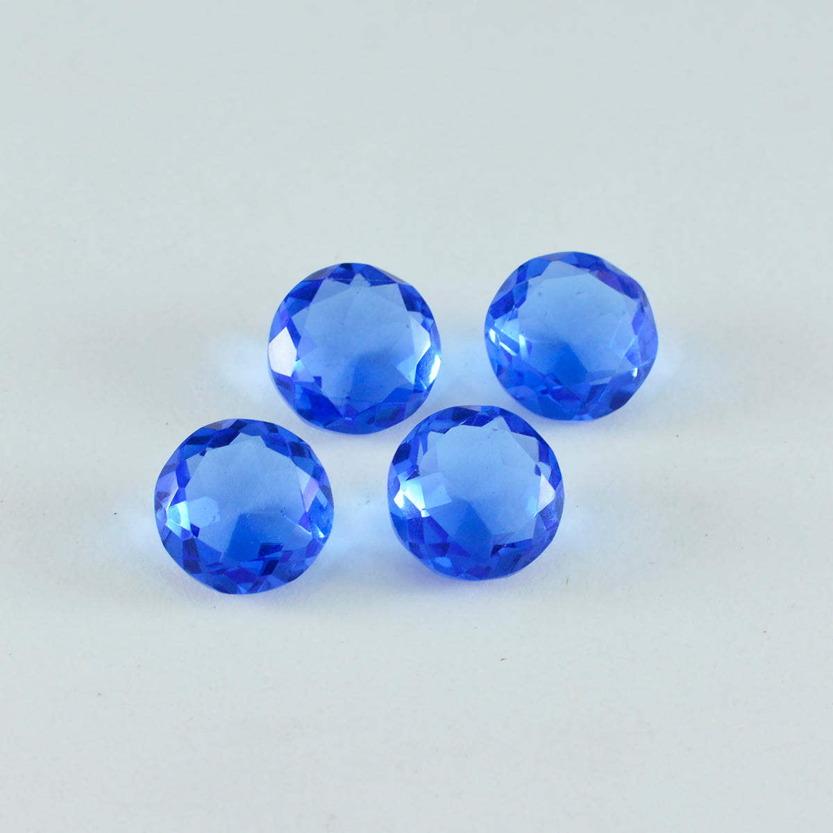 Riyogems 1PC Blue Sapphire CZ Faceted 10x10 mm Round Shape amazing Quality Loose Gemstone