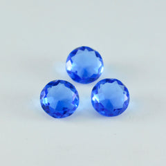 riyogems 1 st blå safir cz fasetterad 11x11 mm rund form söt kvalitetspärla