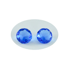 riyogems 1 st blå safir cz fasetterad 12x12 mm rund form a kvalitetsädelstenar