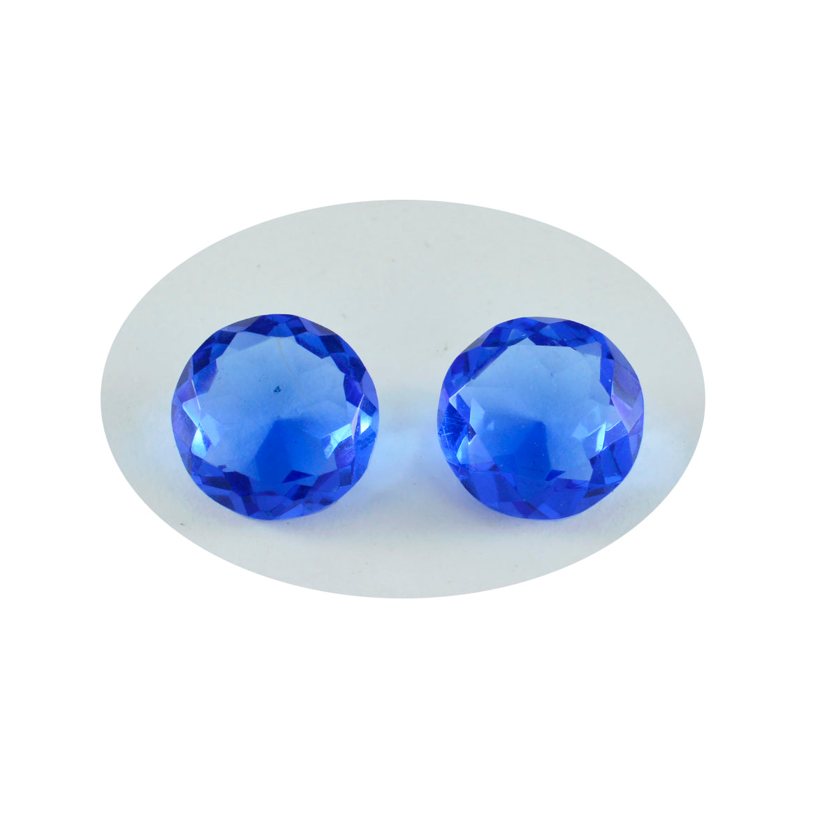riyogems 1шт синий сапфир cz ограненный 13х13 мм круглая форма качественный камень
