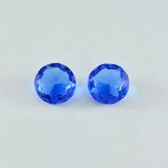 Riyogems 1 pieza de zafiro azul CZ facetado 14x14 mm forma redonda piedra preciosa de calidad AAA