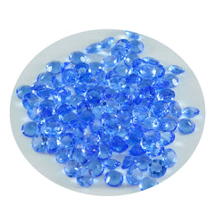 Riyogems 1PC Blue Sapphire CZ Faceted 2x2 mm Round Shape great Quality Loose Gemstone