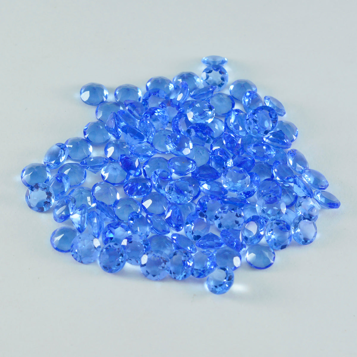 riyogems 1pc blue sappire cz faceted 3x3 mm round shape fantastic quality gem