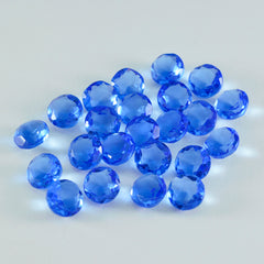 riyogems 1pc ブルー サファイア CZ ファセット 4x4 mm ラウンド形状驚くべき品質の宝石