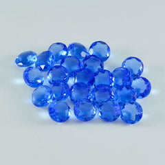 Riyogems 1pc saphir bleu cz facettes 5x5mm forme ronde pierre de merveilleuse qualité