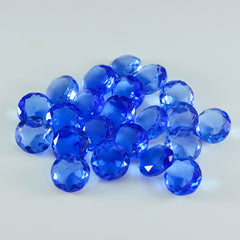 Riyogems 1 Stück blauer Saphir, CZ, facettiert, 8 x 8 mm, runde Form, tolle Qualität, lose Edelsteine