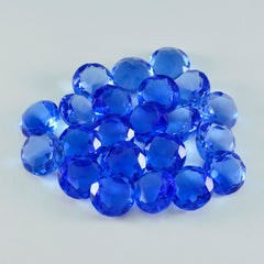 Riyogems 1pc saphir bleu cz facettes 9x9mm forme ronde beauté qualité pierre en vrac