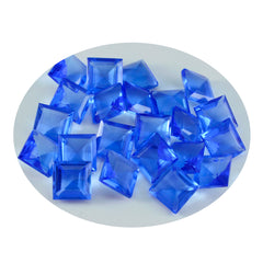 riyogems 1pc zaffiro blu cz sfaccettato 10x10 mm forma quadrata gemma sciolta di bella qualità