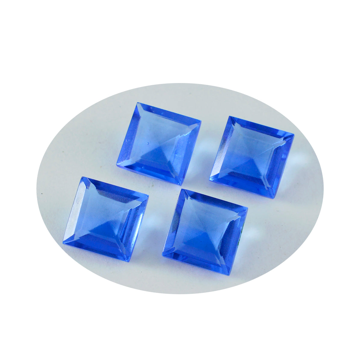 riyogems 1pz zaffiro blu cz sfaccettato 11x11 mm forma quadrata gemme sciolte di bella qualità