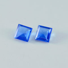 riyogems 1pc ブルー サファイア CZ ファセット 13x13 mm 正方形の形状の優れた品質のルース宝石