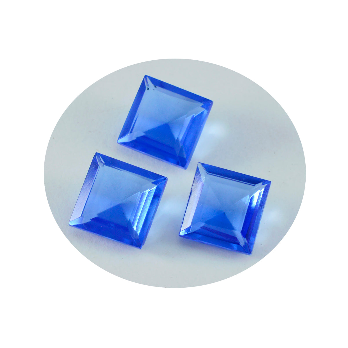 riyogems 1pc ブルー サファイア CZ ファセット 14x14 mm 正方形の形状のかなり品質の宝石