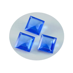 riyogems 1 pezzo di zaffiro blu cz sfaccettato 14x14 mm di forma quadrata, gemma di bella qualità