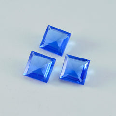 riyogems 1 st blå safir cz fasetterad 14x14 mm fyrkantig form vacker kvalitetspärla