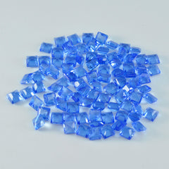 Riyogems 1 Stück blauer Saphir, CZ, facettiert, 3 x 3 mm, quadratische Form, A+1-Qualität, lose Edelsteine