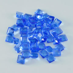 riyogems 1pc ブルー サファイア CZ ファセット 5x5 mm 正方形の形状の良質のルース宝石
