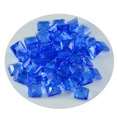 Riyogems 1pc saphir bleu cz facetté 6x6mm forme carrée gemme de belle qualité