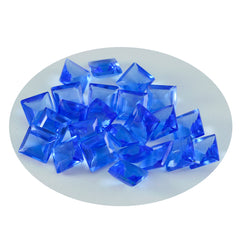 Riyogems 1pc saphir bleu cz facettes 8x8 mm forme carrée pierre de qualité attrayante