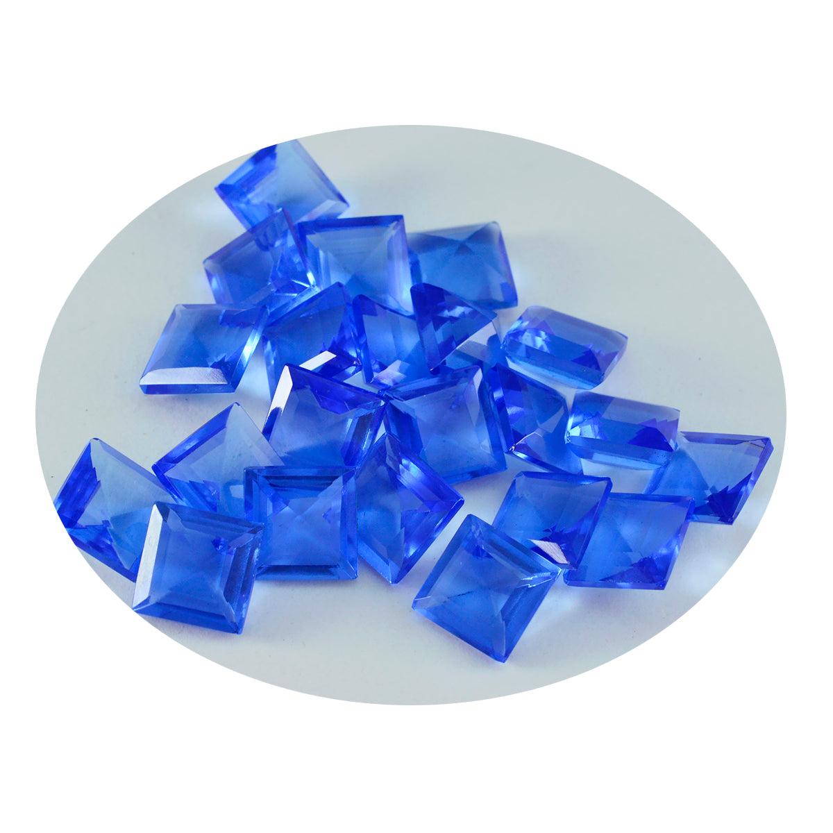 riyogems 1pc ブルー サファイア CZ ファセット 9x9 mm 正方形の形状のかなり品質の宝石