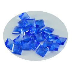 riyogems 1pc saphir bleu cz facettes 9x9 mm forme carrée jolie pierre précieuse de qualité