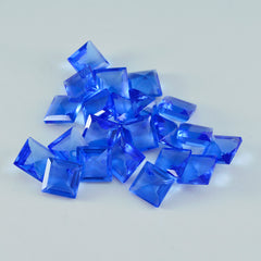 Riyogems, 1 pieza, zafiro azul CZ facetado, 10x10mm, forma cuadrada, gema suelta de buena calidad