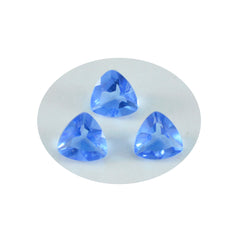 Riyogems 1pc saphir bleu cz facettes 10x10mm forme trillion pierres précieuses de superbe qualité