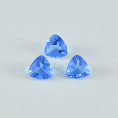 Riyogems 1pc saphir bleu cz facettes 10x10mm forme trillion pierres précieuses de superbe qualité
